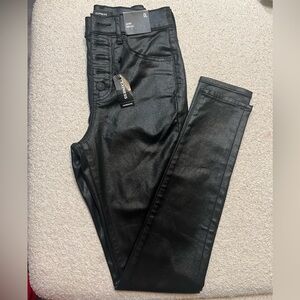 NWT Express Women's Shiny Black Skinny Jeans